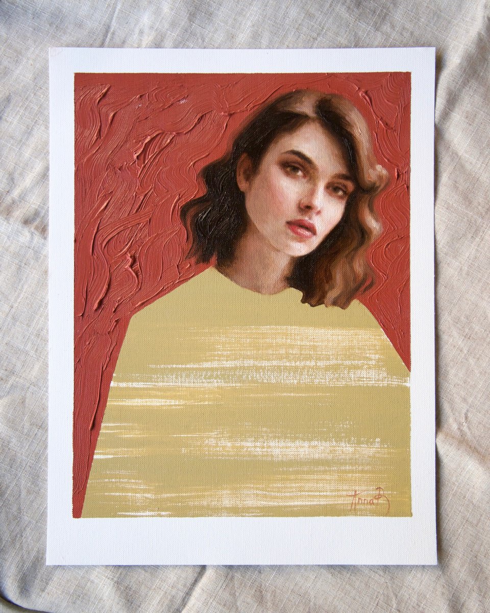 Photorealistic Portrait Oil Painting By Anna Bernadskaya, 9 X 13, Collection 9, Original Artwork