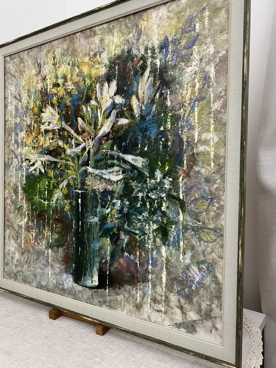 Sage green summer flowers