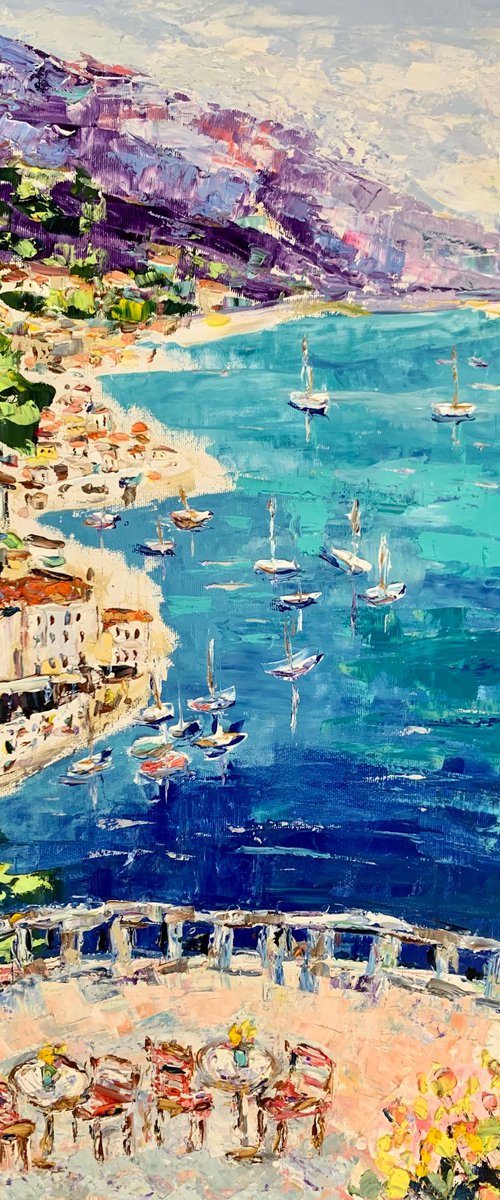 View from terrace. French Riviera coast. by Vilma Gataveckienė