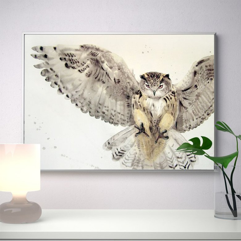 Flying Owl Watercolour by Olga Beliaeva Watercolour | Artfinder