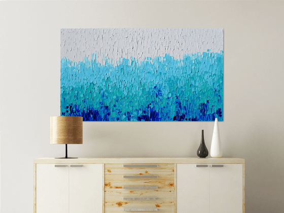 Tranquil XVII - Large Blue Painting