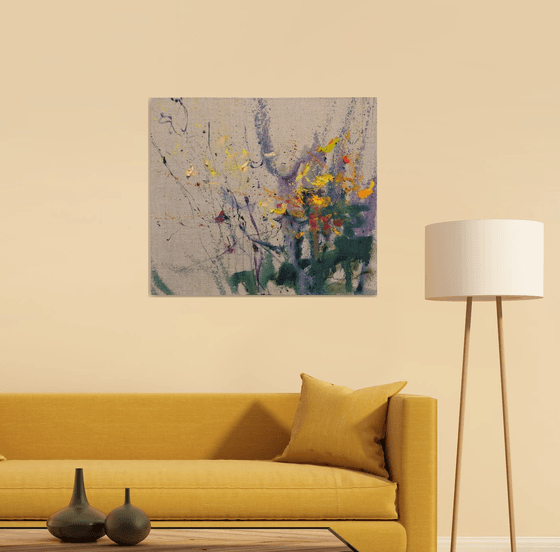 Thoughts among wildflowers .70x80cm.  Autumn .