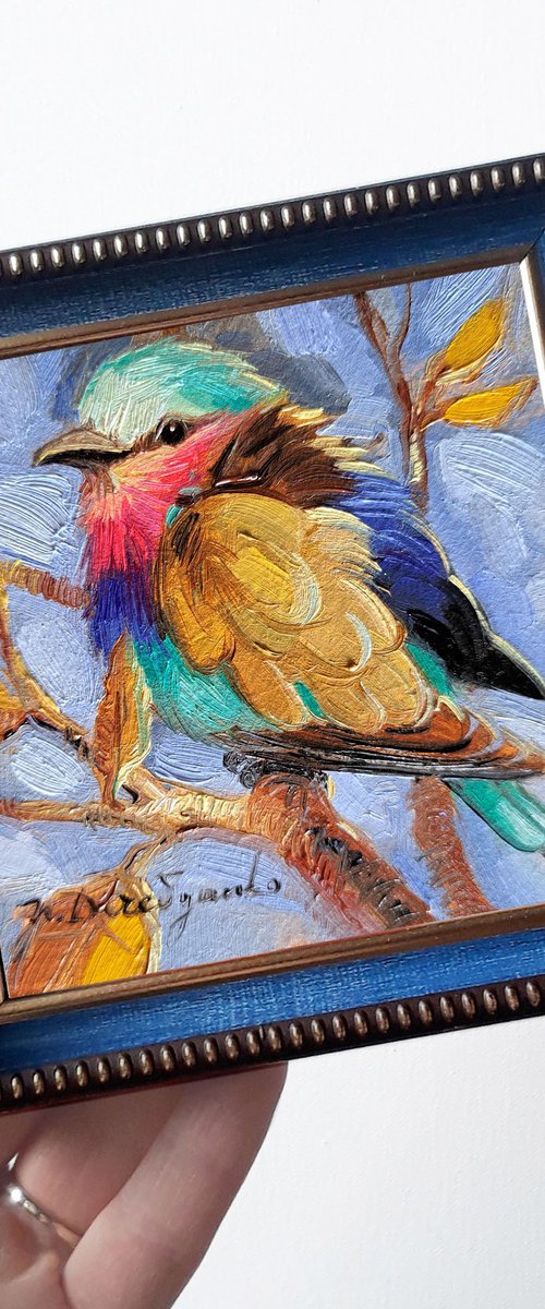 Lilac-breasted roller bird by Nataly Derevyanko