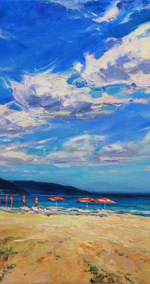 Summer morning on the beach by Alisa Onipchenko-Cherniakovska