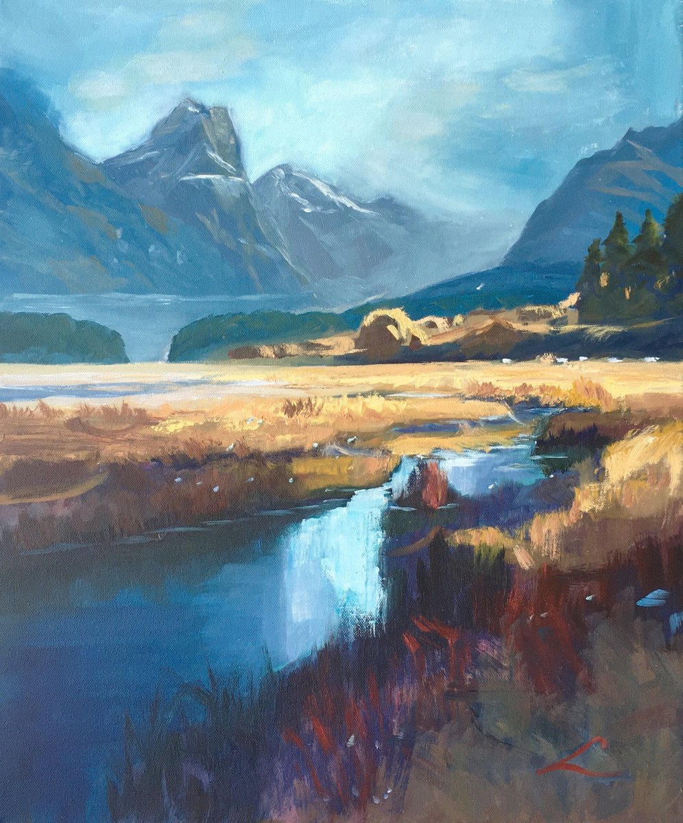 Mountain River 3 By Elena Sokolova, 20 X 24, Artwork For Sale On Artfinder