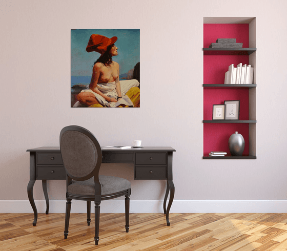 The Woman with the Red Hat.