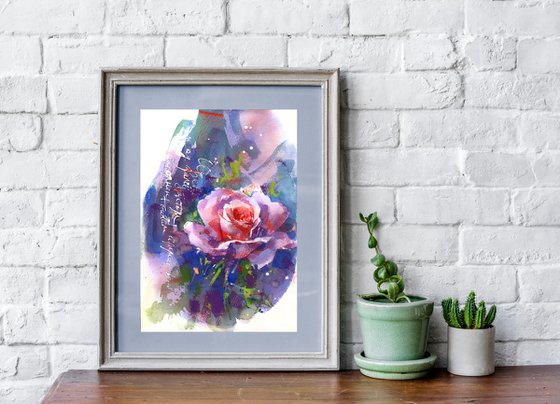 "Carnival Melody" brightly coloured rose sketch series "Letters from the Garden"