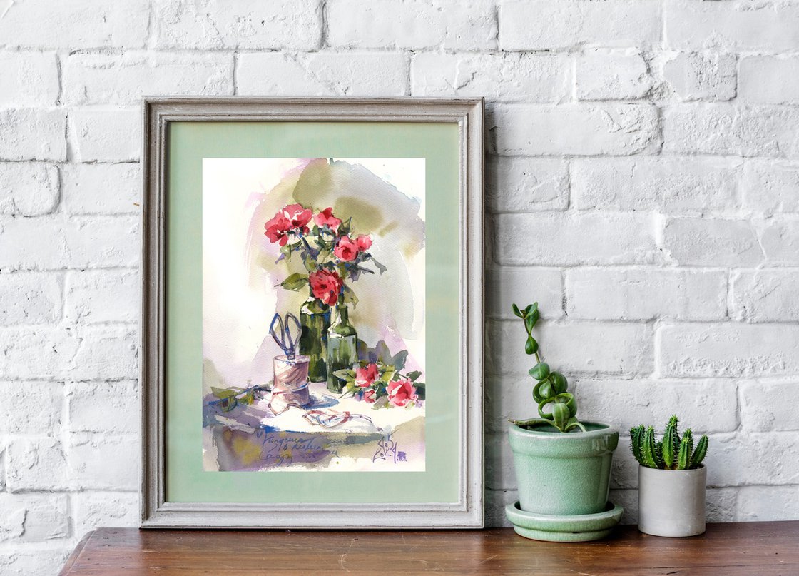 Afternoon in summer garden Watercolour: Ksenia Selianko