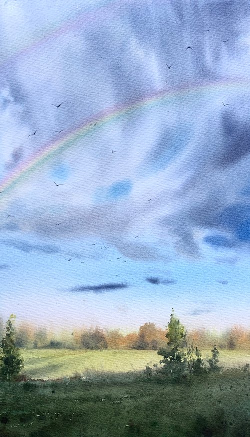 Field and rainbow by Eugenia Gorbacheva