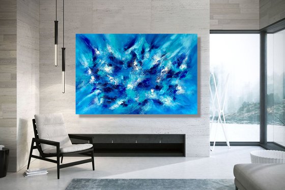 Avalon - XL LARGE,  ABSTRACT ART – EXPRESSIONS OF ENERGY AND LIGHT. READY TO HANG!