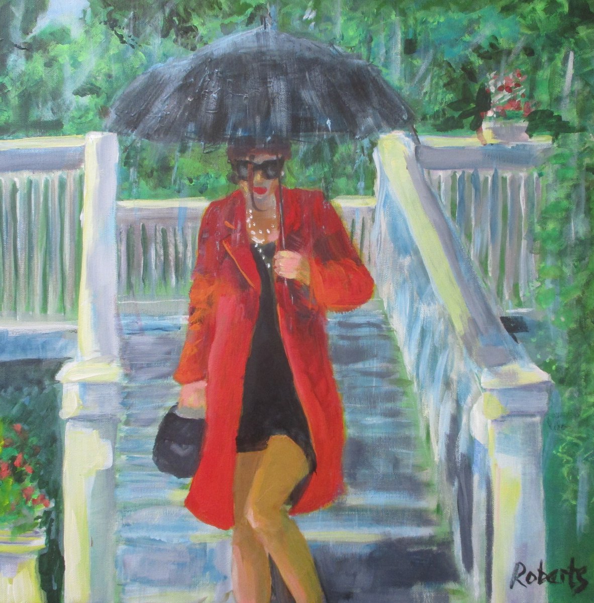 Lunch date in the rain by Rosalind Roberts