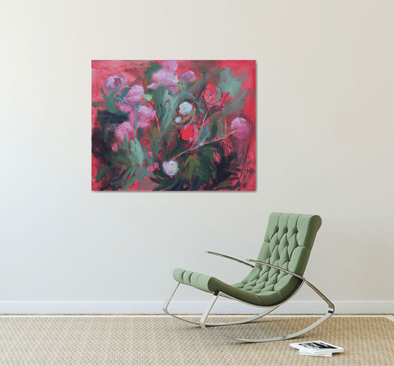 Peonies in red tones