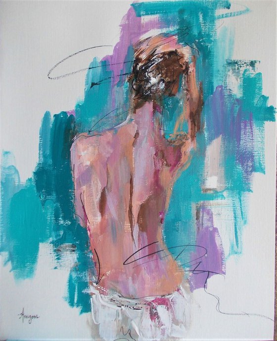 Nude Woman Study - Acrylic Painting on Paper