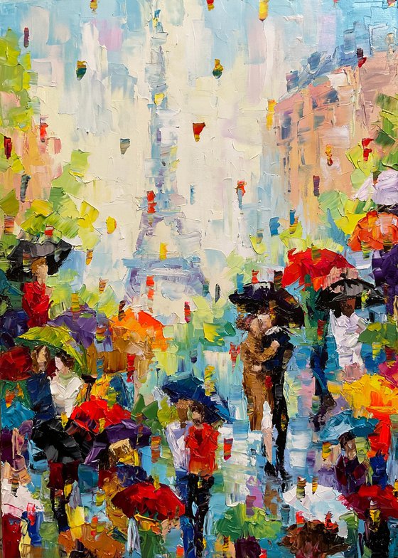 Paris. Spring love. Umbrellas