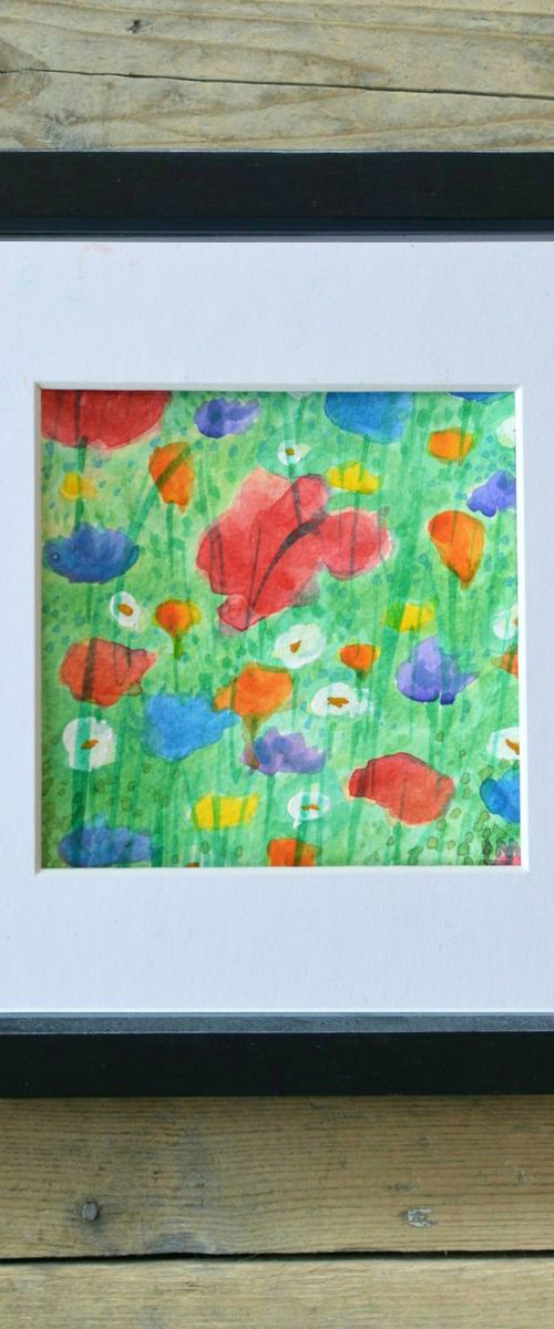 Meadow Flowers 3 - Watercolour, small gift idea by Lisa Mann