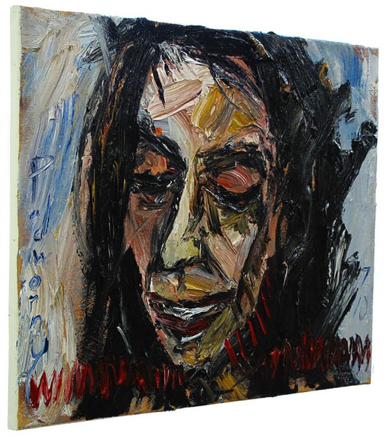 Original Oil Painting Abstract People Portrait Expressionism Eyes