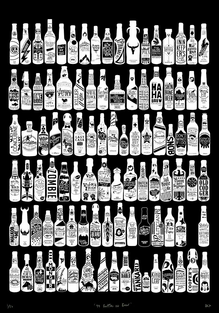 99 Bottles (Large Black) by Dex