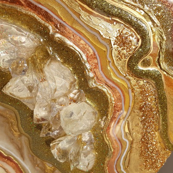 Gold - Copper Agate Geode