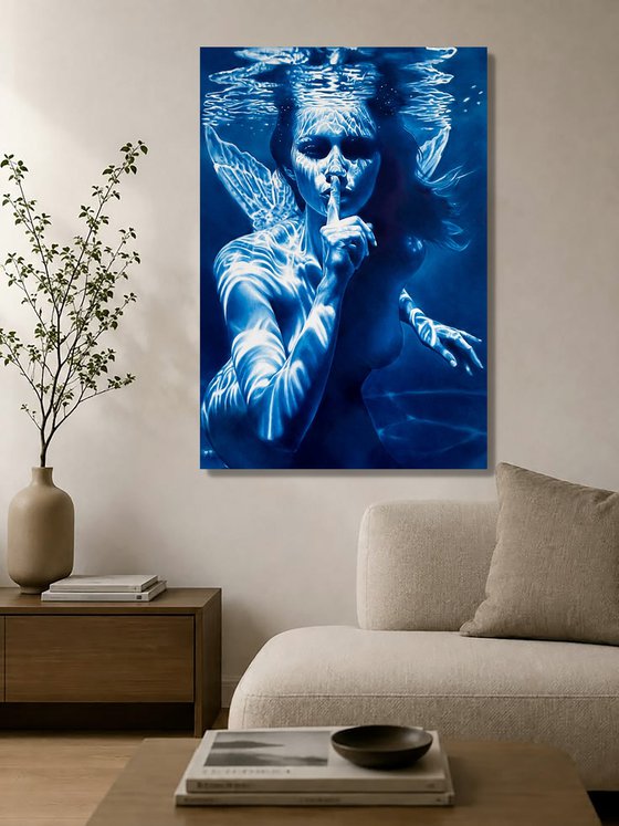 The Mermaid's Enigma – Underwater Blue Nude