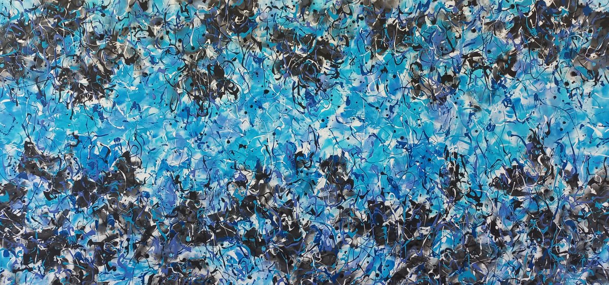 Abstract Acrylic Painting By Max Yaskin, 84 X 42", Shambala By M.y., Original Artwork