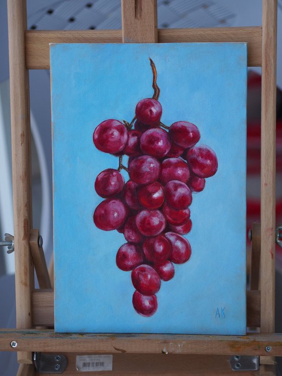 A bunch of grapes - kitchen fruit oil painting