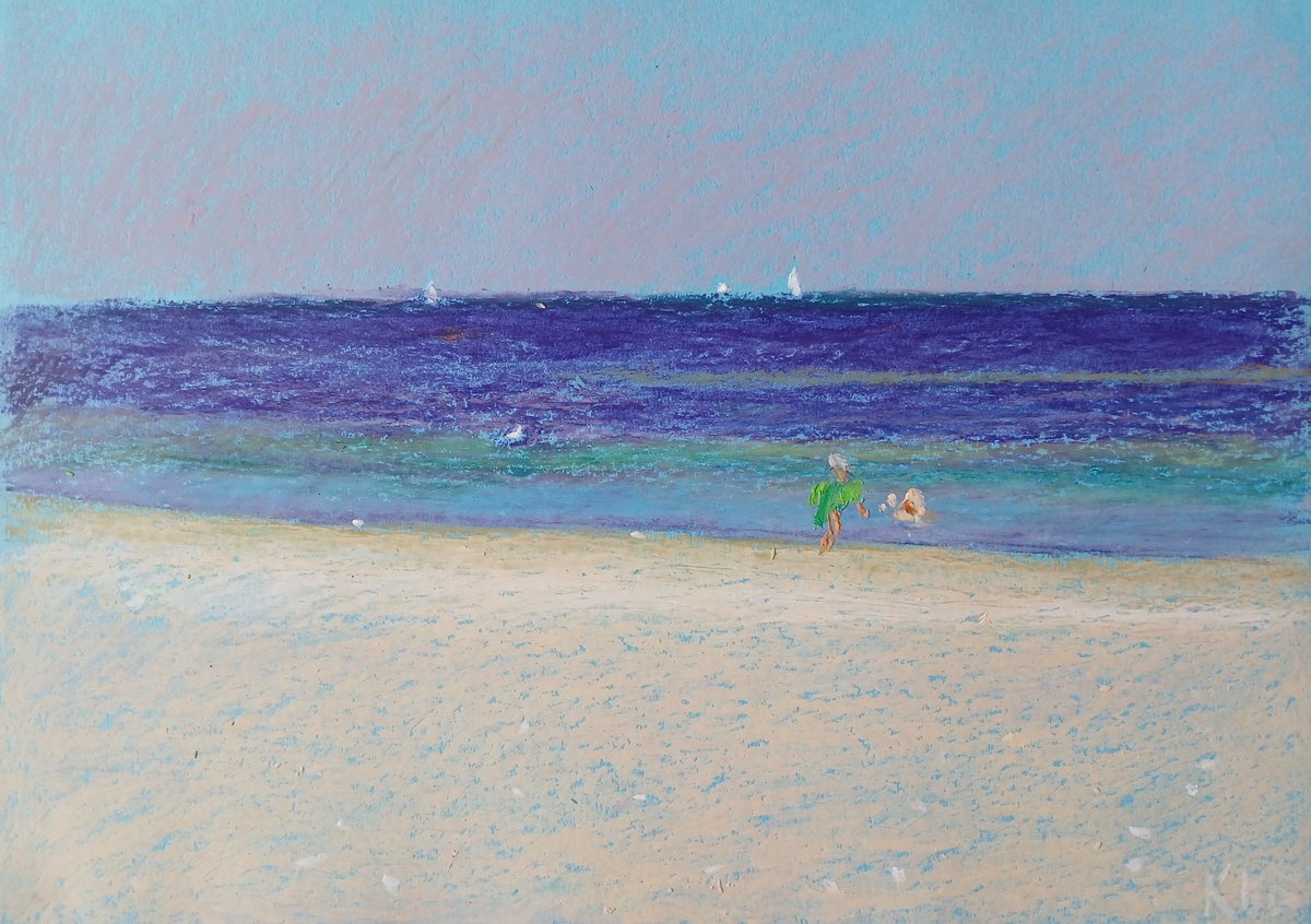 Impressionistic Landscape Pastel Drawing By Vasyl Koval, 16 X 12", Malmo, Original Artwork