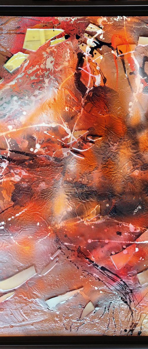 Amaizing mixed media tehnique Heart pounding incandescent (9) master O KLOSKA by Kloska Ovidiu