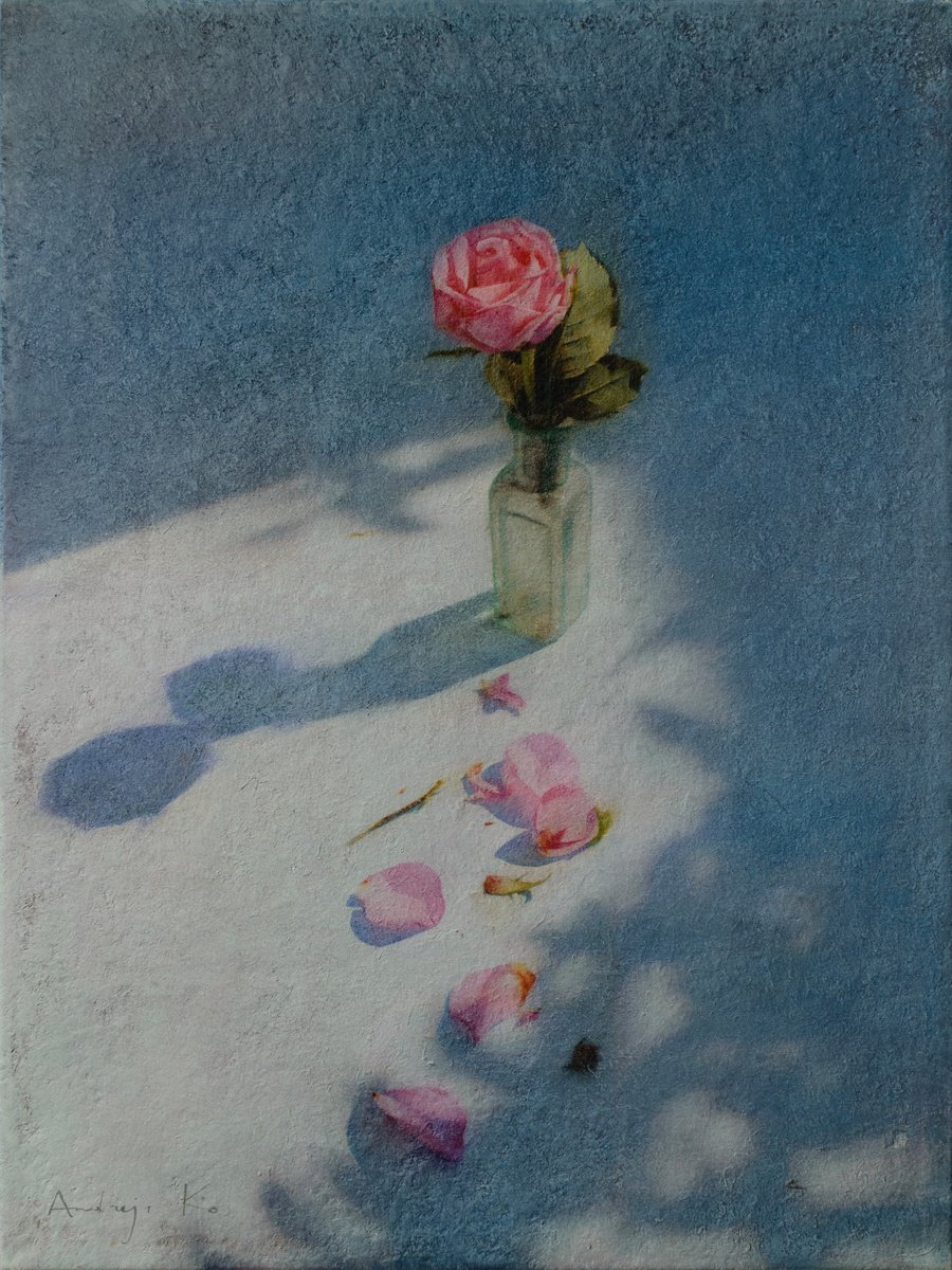 A Flower In A Medicine Bottle By Andrejs Ko, 24 X 32, Artwork For Sale On Artfinder
