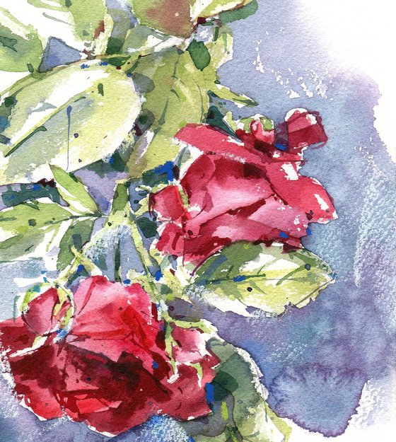 "Red Garden Roses"