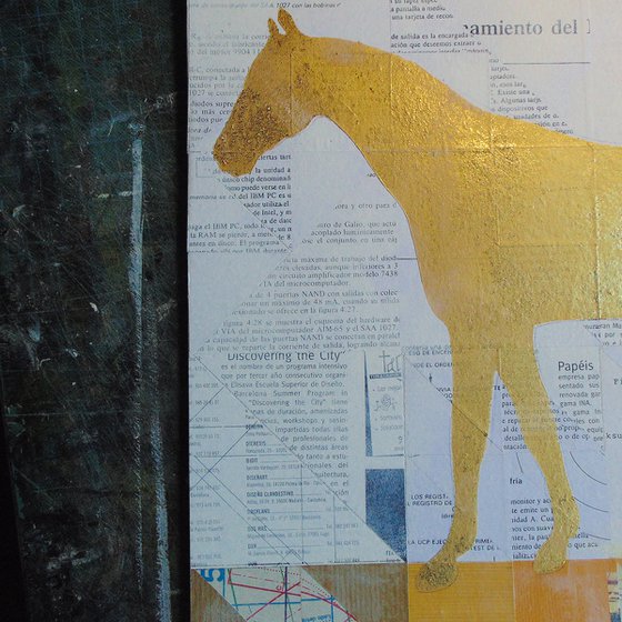 Collage_45_40x40 cm_Golden horse