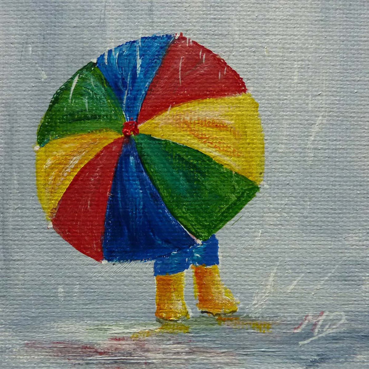 Umbrella With Boots by Margaret Denholm