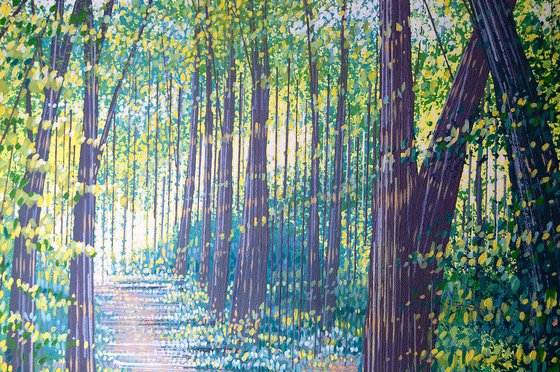 Sunlit Spring Forest Path