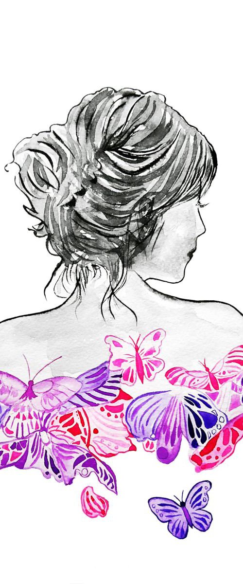 Lady butterflies by Luba Ostroushko