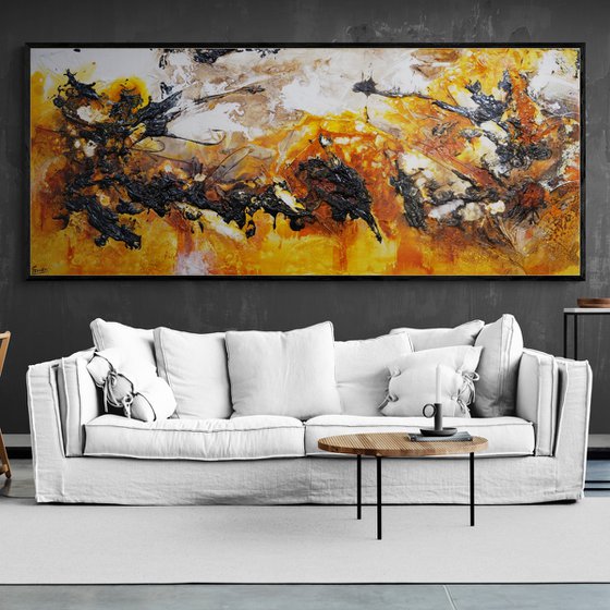 Illicit Sienna 240cm x 100cm Textured Abstract Art