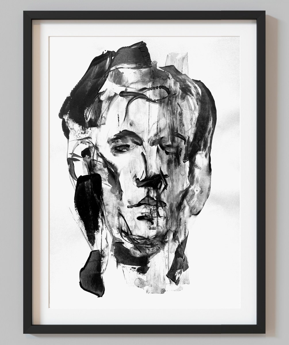 Portrait of Unknown Man by Makarova Abstract Art