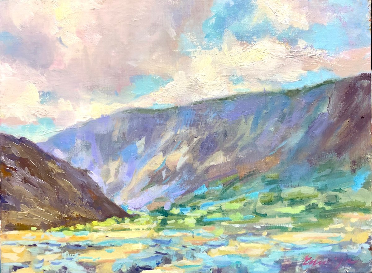 Montana Art Painting Original Oil on canvas board Montana landscape artwork by Emiliya Lan... by Emiliya Lane