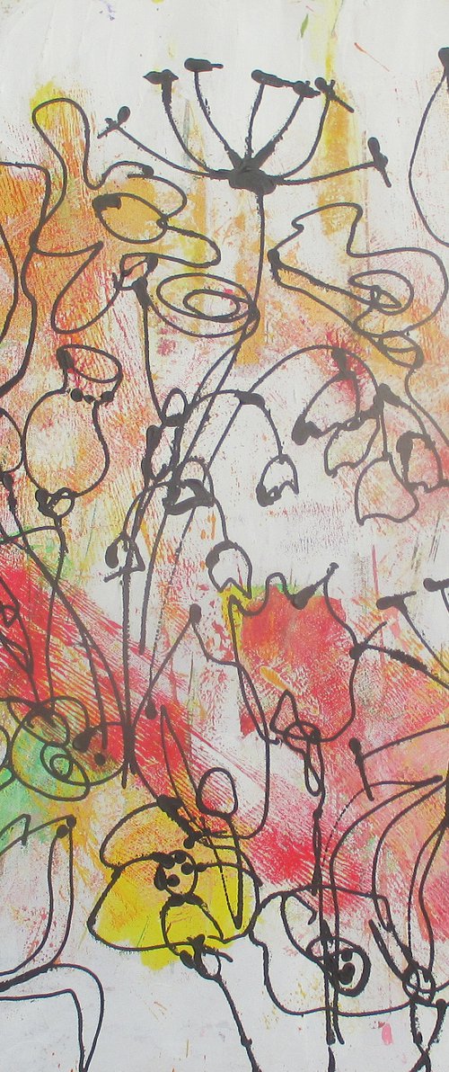 spring flowerpower acrylpainting 31,5 x 31,5 inch by Sonja Zeltner-Müller