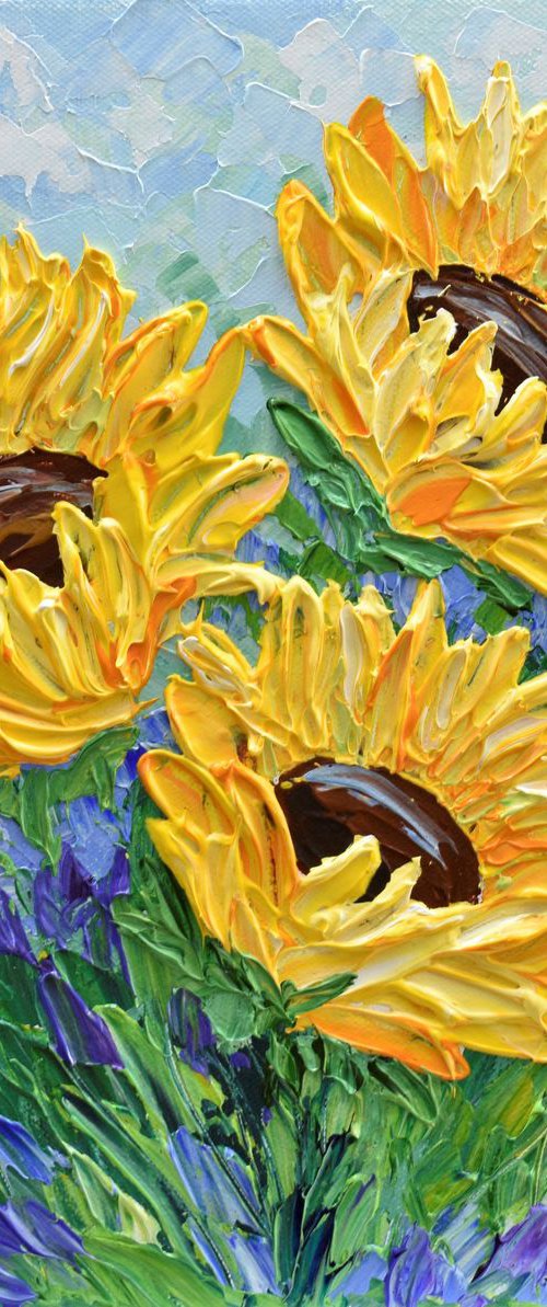 Sunflower Bouquet III - Original Acrylic Painting by Olga Tkachyk
