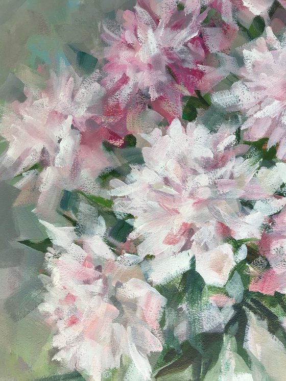 Peonies for you. 3. one of a kind, handmade artwork, original painting.