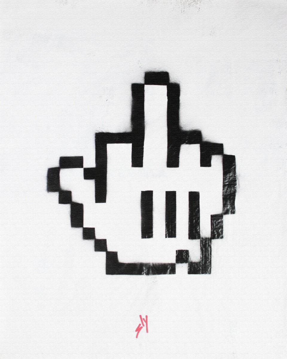 Cartoon Abstract Painting By Juan Sly, 23 X 30", Up Yurs! (On A Box Canvas)., Original Artwork