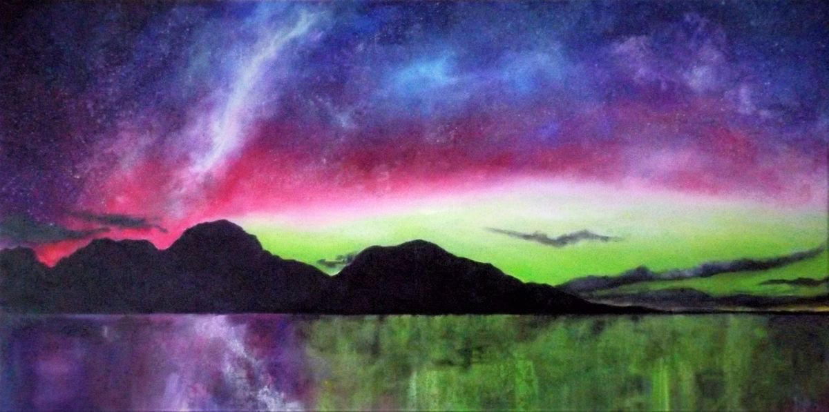 Aurora - Starry sky, Stars, Northern Lights by Lisa Price