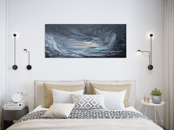 Light in the Darkness - seascape, emotional, panoramic