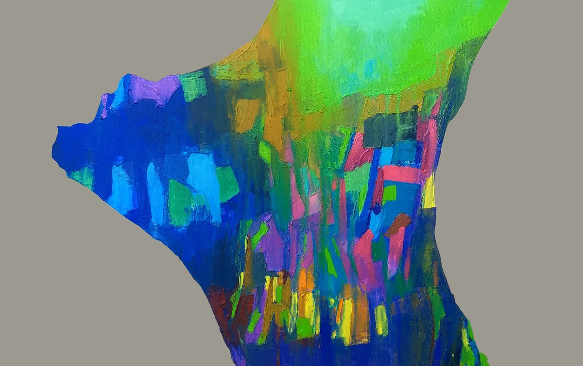 Organic Botanical Acrylic Painting By Abhishek Kumar, 54 X 36, Eucalyptract-Vi, Original Artwork