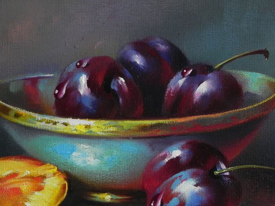 "Still life with plums "