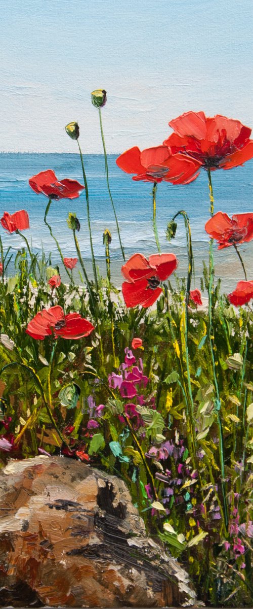 Flowers and sea by Tetiana Vysochynska