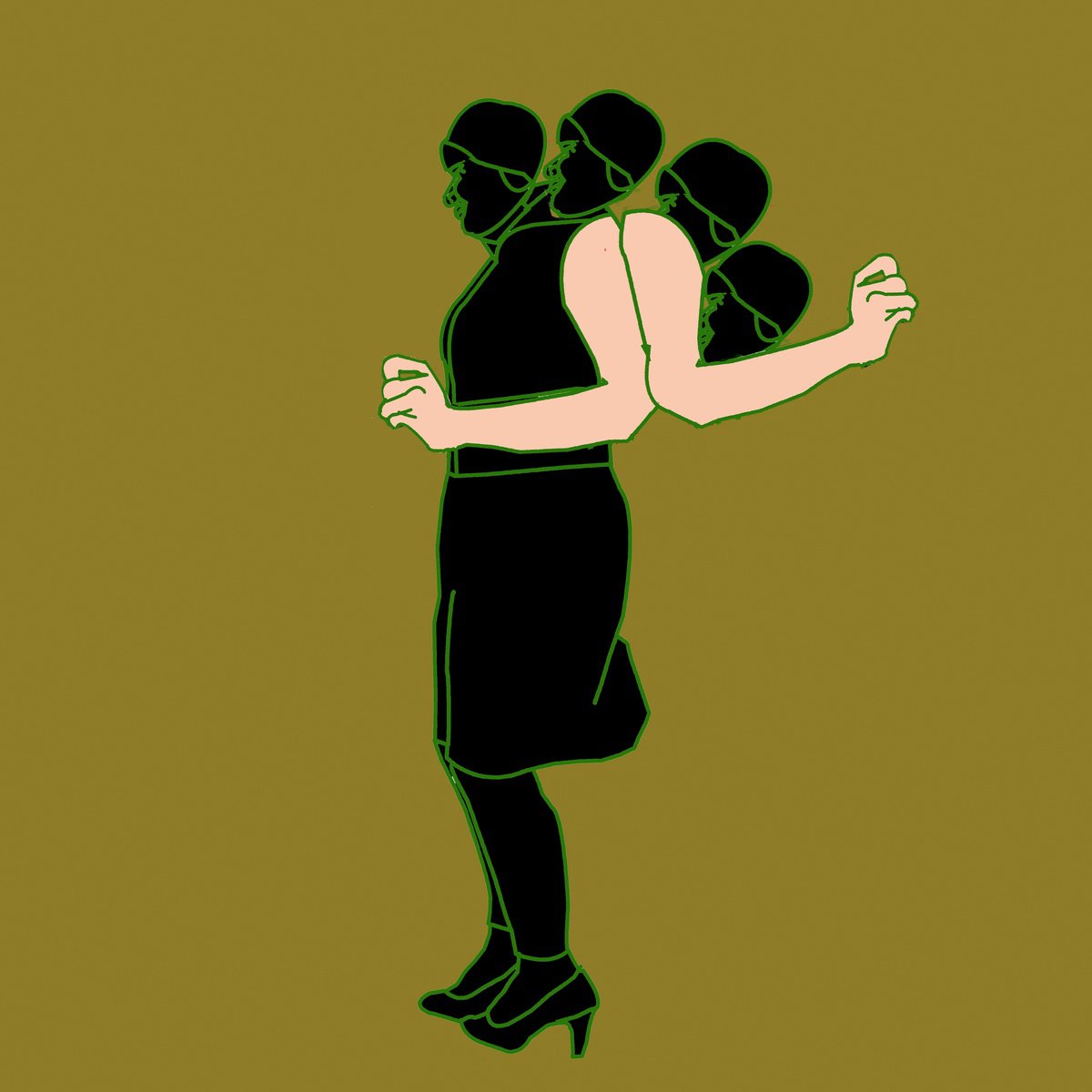 Urban And Pop Portrait Print By Artworks By Rina Mualem, 10 X 10, Episode4588, Original Artwork