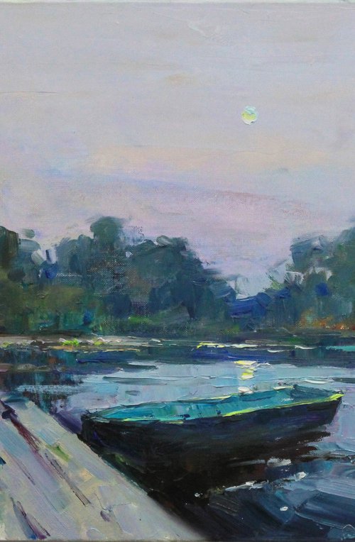 Twilight by the river by Sergei Chernyakovsky