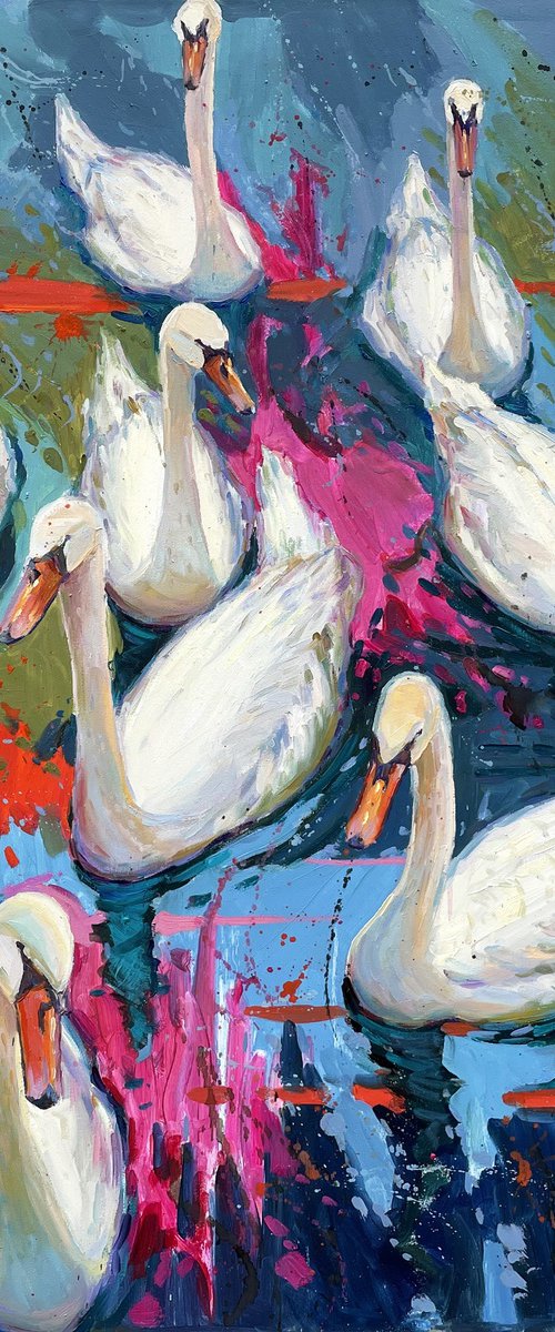 "White swans" by Evgeny Chernyakovsky