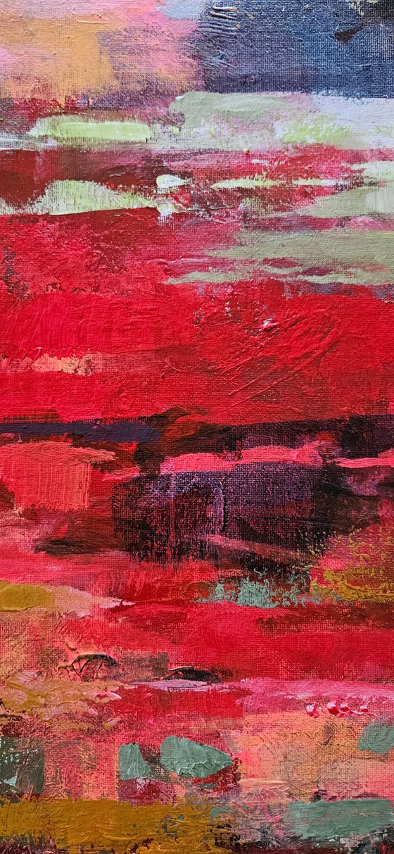 Poppies in Passing. Large abstract landcape