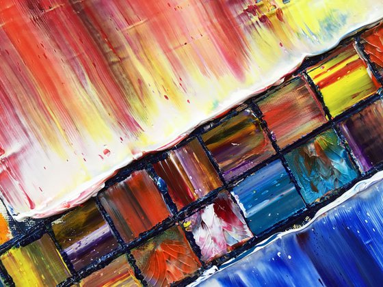 "Building A Dream" - Special Price - Original PMS Abstract Oil Painting On Canvas - 30" x 24"